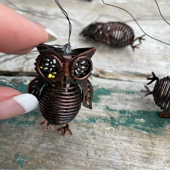 Pier 1 Iron & Copper Owl glimmer strand Flexible LED 10 Ft 15 lights - Picture 2 of 5